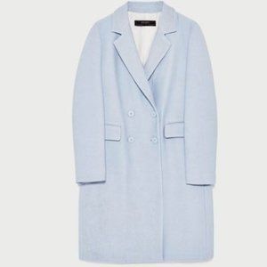 ⭐️SOLD⭐️ Zara Light Blue Straight Double breasted long Blazer